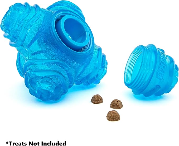 GURU Pet: Puzzle Jack - Medium - 5.5" Blue Dog Toy, Interactive Treat Dispensing, Slow Feeding, Easy Loading, Durable Chew, Tumble-Bounce-Solve-Play