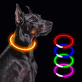Light Up Led Dog Collar Rechargeable Waterproof, Glow in Dark Dog Collar, TPU Cuttable Lighted Dog Collars for Night Walking Charging USB, Safety for Small Medium Large Dogs Orange