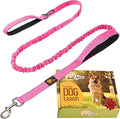 ADITYNA Tactical Bungee Dog Leash 6ft-7.5ft - Shock Absorbing Lead with 2 Padded Handles, Metal Clasp, Car Seatbelt - Heavy Duty No Pull for Medium, Large & XL Breeds