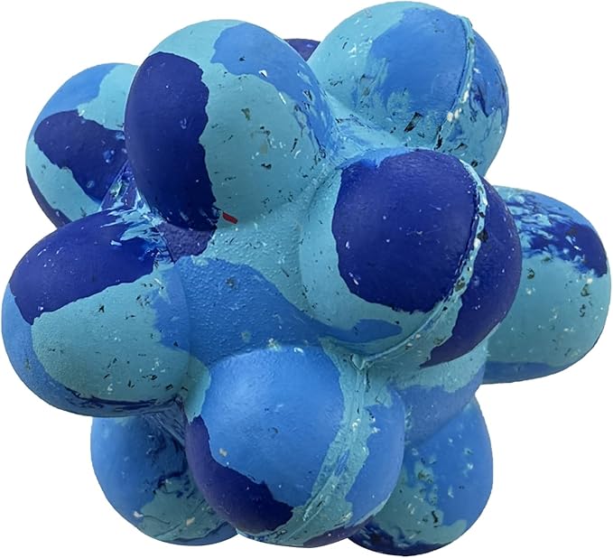 Max Fusion Made with Nike Grind, Arlee Pop It Dog Toy, Ball Toys for Small Dogs, Durable & Natural Rubber Chew Toy for Play, Fetch & Chewing, Small, Tie Dye Purple/Blue, 1 Count