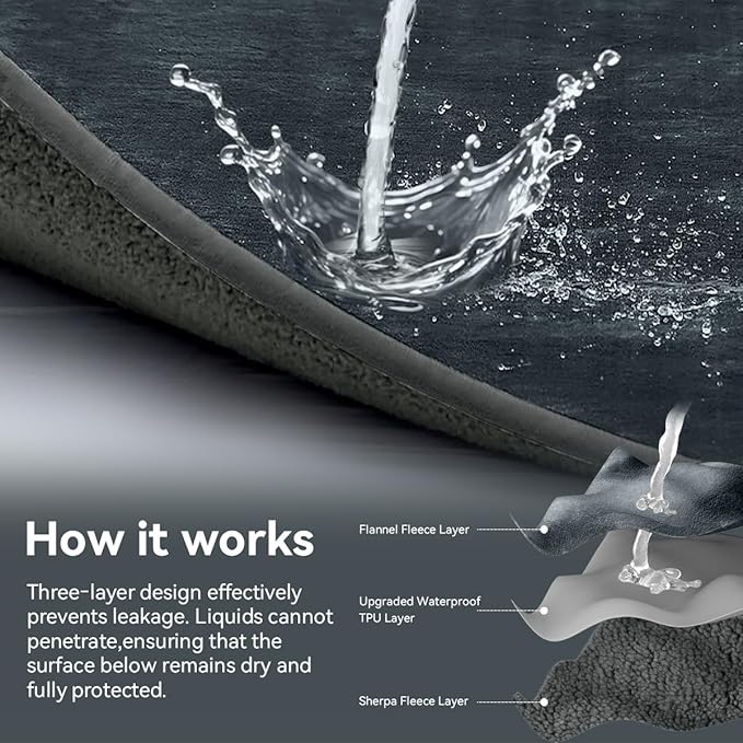 Waterproof Blanket - Travel Blankets Stain Proof, Absorbent, Leakproof, Reversible, Plush Cozy & Washable - Waterproof Couch Cover Ideal for Bed/Couch, Dogs/Cats (40"x60", Silver Gray/Dark Gray)