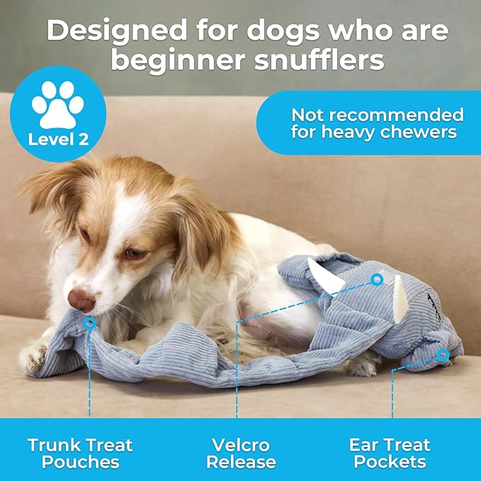 Dog Toys Plush with Squeaky & Treat Hiding Features - Mental Stimulation Enrichment Toy for Large Breed Dogs - Machine Washable Slow Feeder to Keep Dogs Busy，Trunk or Treat