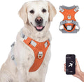 TagME No Pull Dog Harness with 2 Leash Clips,Lightweight & Visible for All-Day Walking,No Choke Pet Vest Includes AirTag Holder for Large Dogs,Flare Orange