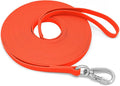 ZALER Long Dog Leash Waterproof Training Leashes 50ft 30ft 20ft 15ft 10ft 6ft, Odor Proof Recall Long Line Lead with Aviation Aluminum Carabiner Clip for Small, Medium, Large Dogs (15FT, Orange)