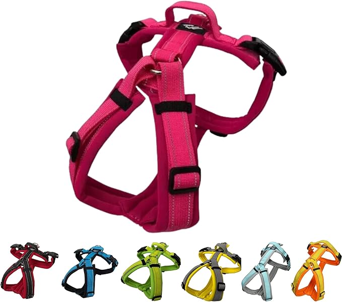[白山:Hakusan] Zero Dog Harness Basic Type, Safe - No chocking/Hard to Disconnect, Great fit - Easy Put on and Off/Adjustable, Reflector, L - Large Dog, Two-Tone Pink x Pink
