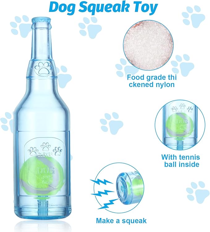 Water Bottle Dog Toy,Crunchnplay Bottle Toy for Dogs,Floating Dog Chew Toys,Squeaky Dog Toys for Aggressive Chewers,Dog Toy Water Bottle Cruncher,Interactive Dog Toys for Small Medium Dogs Boredom