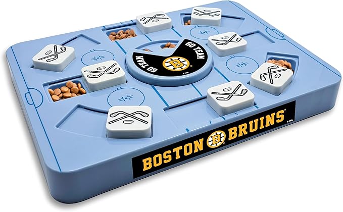 Pets First NHL Boston Bruins Large Puzzle Toy, New Size, Interactive Dog Treat & Slow Feeding Toy