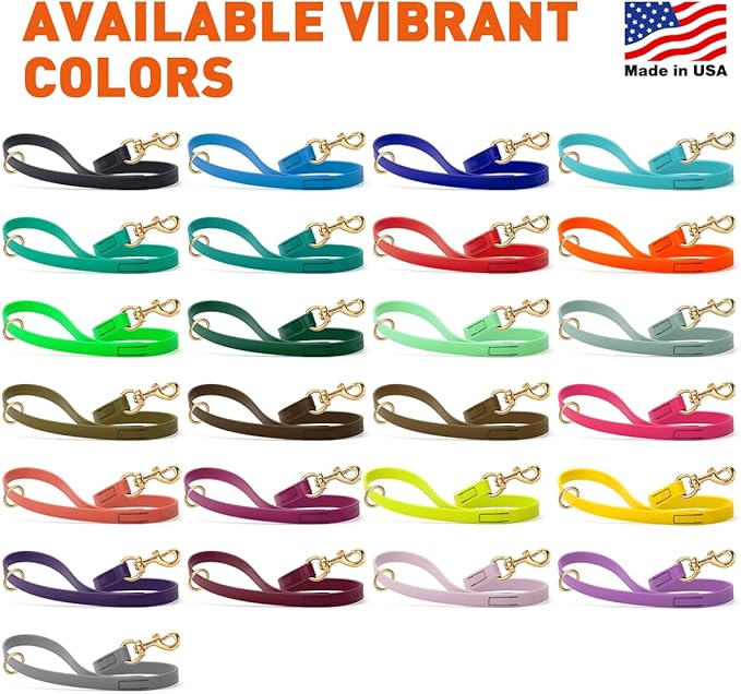 Viper Biothane K9 Working Dog Leash Waterproof Lead for Tracking Training Schutzhund Odor-Proof Long Line with Solid Brass Snap for Puppy Medium and Large Dogs 20in, Hunter Orange