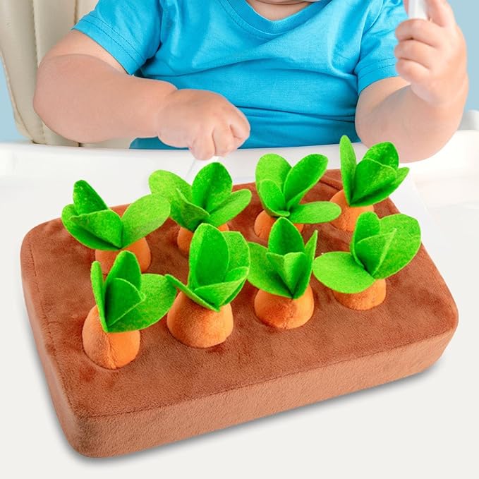 Garden Carrot Plush Toy Vegetable Fruit Pet Interactive Puzzle Foraging Training Educational Toy Increase Dog Enrichment Toys, 8 Carrots, Multiple Sizes