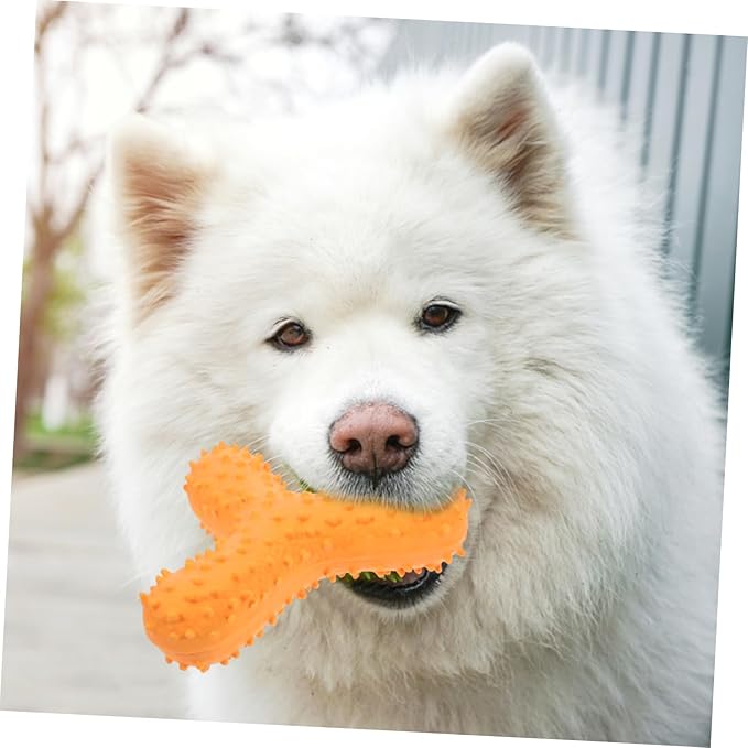 Interactive Dog Chew Toy with Unique Shape Squeaky TPR Design for Engaging Play Safe for Dogs Promotes Teeth Grinding and Cleaning for Outdoor Fun