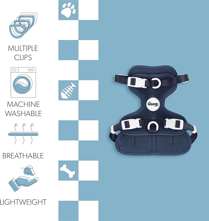 HNS1001J Arlo Small Adjustable Soft Padded No Pull Pet Harness with 3 Buckles and 3 Leash Clips, Highball
