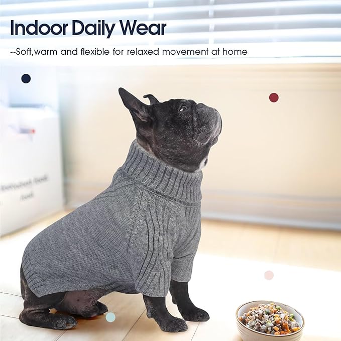 IECOii XXXL Dog Sweater,Warm Dog Sweaters for Extra Large Dogs Girl Boy,Stretchy & Cozy,Turtleneck Knitted Pullover for Pet Wear On Holiday,Easy On Doggy Sweatshirt for Labrador (Light Grey,XXXL)