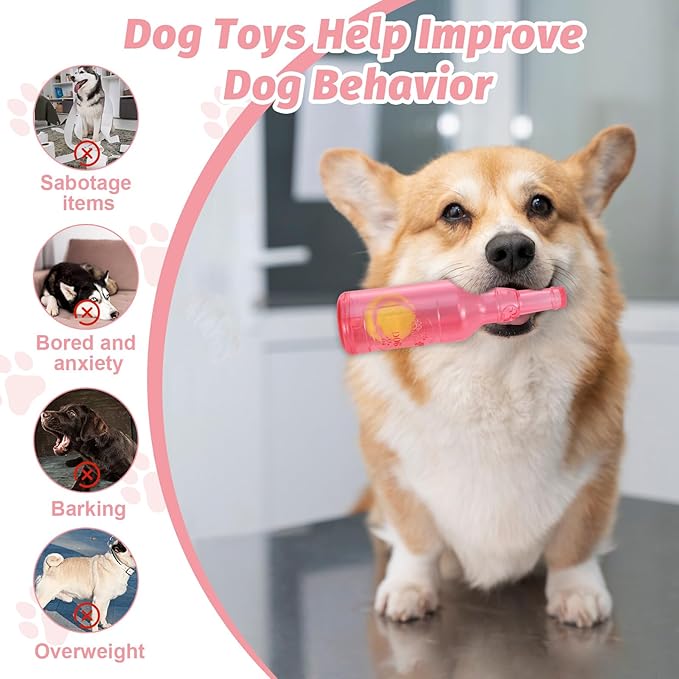 Water Bottle Dog Toy,Crunchnplay Bottle Toy for Dogs,Floating Dog Chew Toys,Squeaky Dog Toys for Aggressive Chewers,Dog Toy Water Bottle Cruncher,Interactive Dog Toys for Small Medium Dogs Boredom