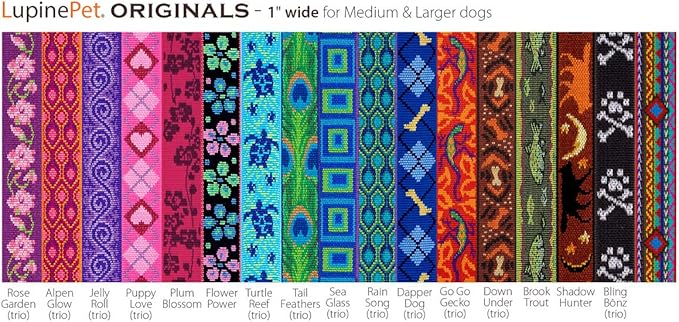 LupinePet Originals 1" Dapper Dog 2-Foot Traffic Lead/Leash for Medium and Larger Dogs
