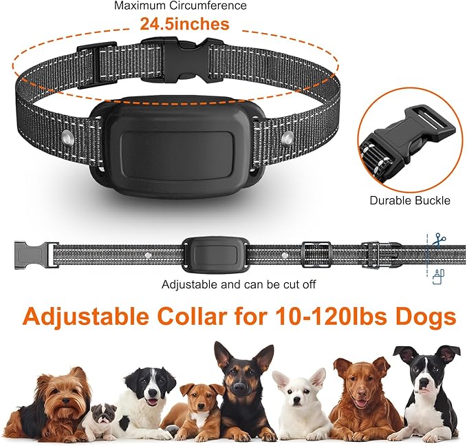 Shock Collars, 5000FT Dog Training Collar with Remote, IPX7 Waterproof E-Collar Featuring Beep, Vibration, Shock, No-Shock Mode, fit for Small Medium Large Dogs Black