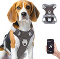 TagME No Pull Dog Harness with 2 Leash Clips,Lightweight & Visible for All-Day Walking, No Choke Pet Vest Includes AirTag Holder for Medium Dogs,Black