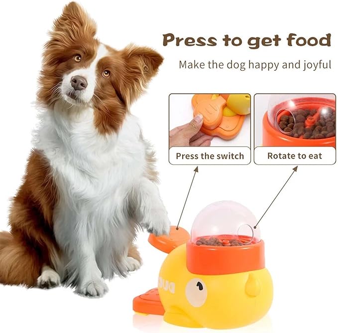 Dog Feeder Puzzle Toy Duck, Interactive Dog Treat Dispenser Toy, 2-in-1 Dogs Puzzle Feeder for Dogs & Cats, Slow Feeders for Training, Indoor/Outdoor Interactive Play (Style B)