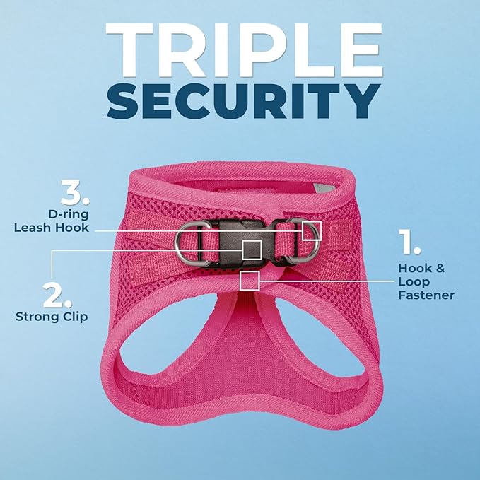 Voyager Step-in Pet Harness - All Weather Mesh, Adjustable Step in Harness for Cats and Dogs by Best Pet Supplies - 307S Fuchsia, XXXS