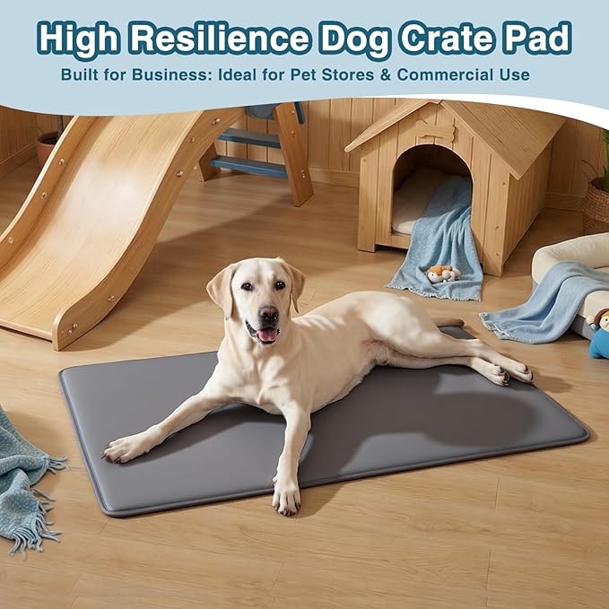 Extra Large Dog Crate Pad Bed, Waterproof Cooling Pet Bed for Large Dogs, Outdoor Pet Bed with High Resilience Foam,Wipe Clean & Easy Rinse, Anti Slip 48 inch Graphite Grey
