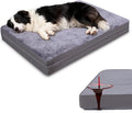 Waterproof Large Dog Bed - XL Dog Bed for Crate, Washable Crate Bed with Orthopedic Pet Mat with Egg Crate Foam, Anti-Slip, Reversible & Washable Cover, 41" x 27", Gray