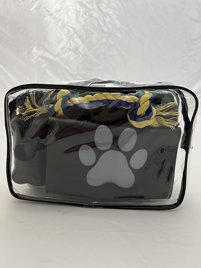 Dog Travel & Outdoor Kit 5-in-1 Black Collapsible Bowl, Rope Toy, Microfiber Bath Towel, Treat Bag & Poop Bag Holder with Bags – Portable, Travel-Ready Dog Walking, Hiking, and Camping.