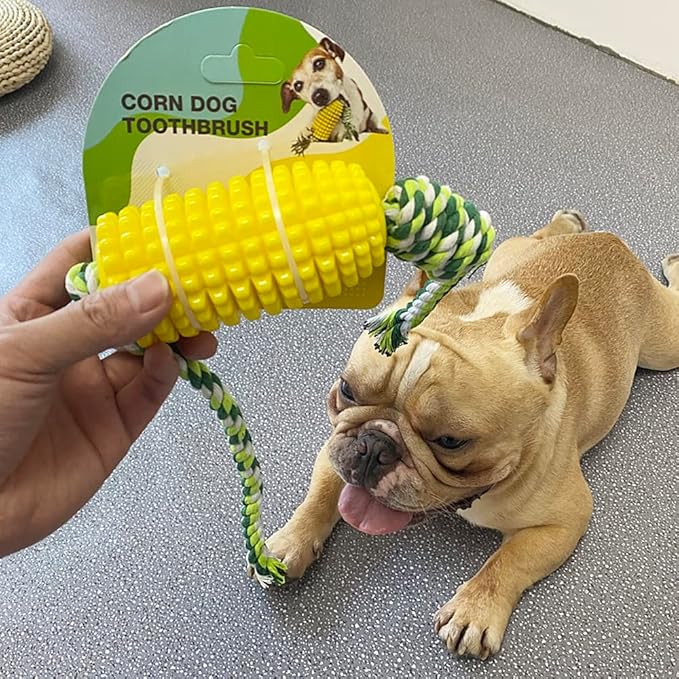 Dog Chew Toys for Aggressive Chewers, Indestructible Tough Durable Squeaky Interactive Dog Toys, Puppy Teeth Chew Corn Stick Toy for Small Meduium Large Breed