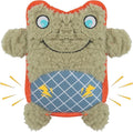 Crinkle Dog Toys Squeaky Plush No Stuffing Cute Puppy Stuffless Tough Rop Pull Toy, Fun Dog Stuffed Animals Durable Chew Set for Small Medium Large Pup (Large, Green Frog)