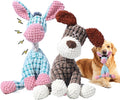Indestructible Plush Squeaky Dog Toys, 2026 New Durable Heavy Duty Chew Toys for Aggressive Chewers, Teething Toys for Small Medium Large Dogs & Indoor Pups (Brown+Blue)