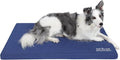 Durable Outdoor Dog Bed Chew Proof Stable Crate Mat Indoor cat Bed Anti Mild Bite Kennel Pad with Removable Fully Waterproof Cover (Blue, Large(36x22x1.5in))