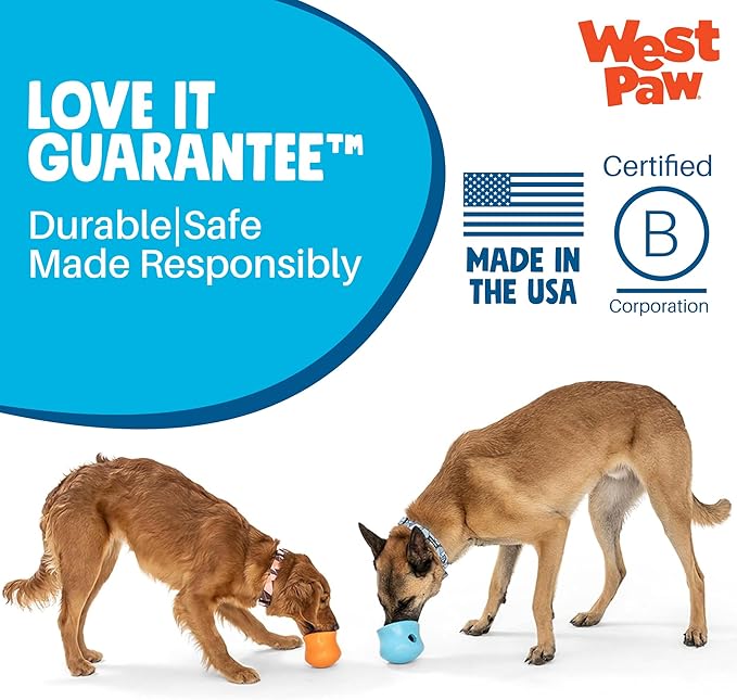 WEST PAW Zogoflex Toppl Interactive Treat Dispensing Puzzle Dog Toy for Mental Stimulation & Enrichment-Holds Kibble & Treats-Lickable, Freezable & Dishwasher Safe-Made in USA-Small-River