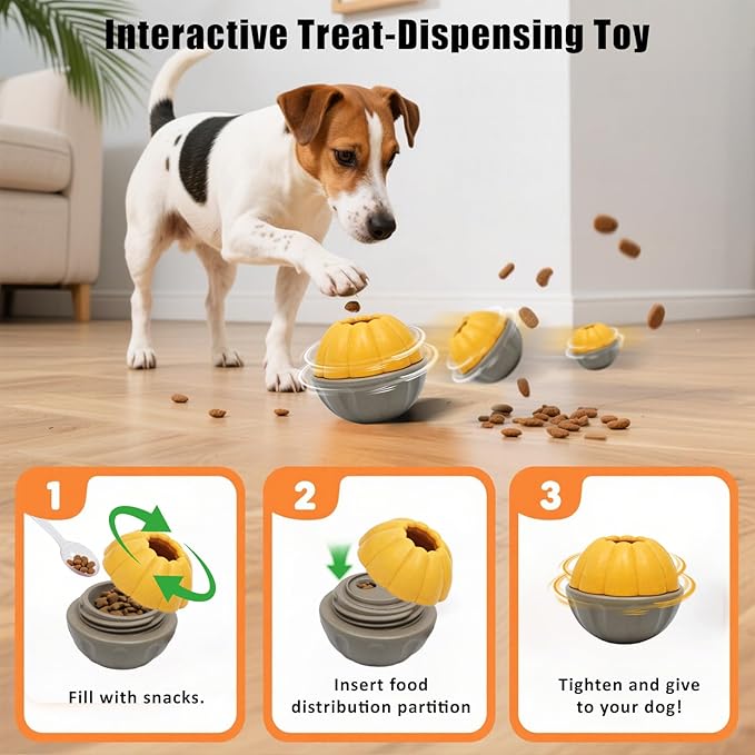 Frozen Dog Treat Toy for Aggressive Chewers, Treat Dispensing Enrichment Toy – Freezable Interactive Chew Toy to Keep Dogs Busy – Durable Dog Puzzle Feeder for Boredom Relief, Yellow