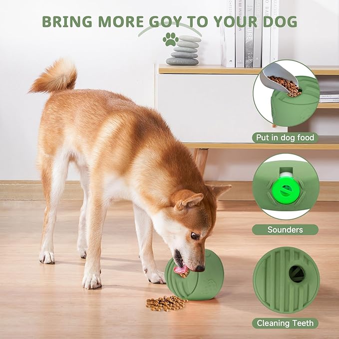 Interactive Dog Puzzle Toy, Treat Dispensing Dog Enrichment Toys, Large Chew Toy - Puppy Boredom Relief, Dogs Treat Balls, Sturdy Frozen Treat Toy for Medium and Large Dogs