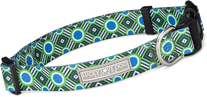 Lucky Love Dog - Adjustable Dog Collar with Easy Click Buckle for Medium, Durable, & Comfortable for Male & Female Dogs, Pet Collar for Puppies & Adult Dogs - Leo, Medium