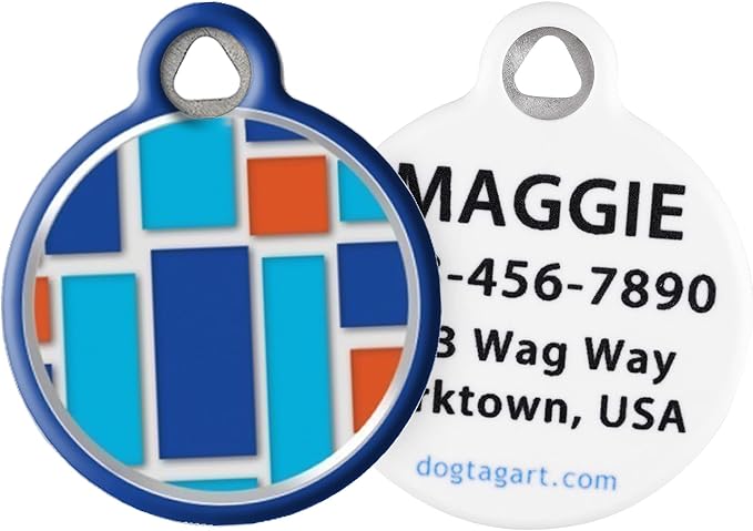 Dog Tag Art Lupine Pattern City Lights - Custom Pet ID Tag for Dogs and Cats