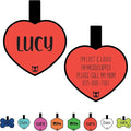 Silicone Silent Cat Tag Personalized with 5 Lines of Custom Deep Engraved Durable Soundless Pet ID Name Tag Heart Small Red
