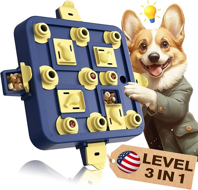KADTC Dog Chess Puzzle Toys, 3-in-1 Interactive Treat Game & Boredom Buster, Mentally Stimulating Enrichment Food Toy for Small/Medium/Large Dogs