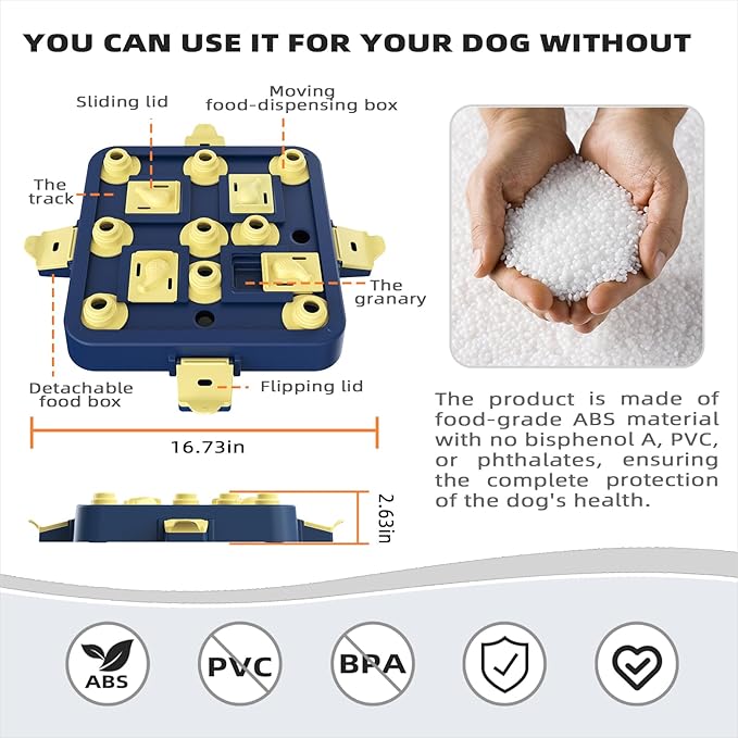 KADTC Dog Chess Puzzle Toys, 3-in-1 Interactive Treat Game & Boredom Buster, Mentally Stimulating Enrichment Food Toy for Small/Medium/Large Dogs