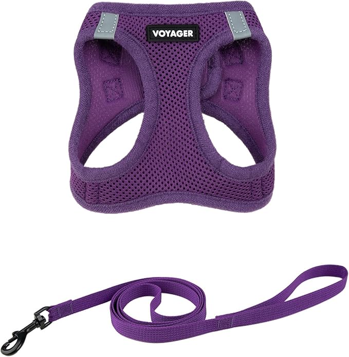 Voyager Step-in Pet Harness - All Weather Mesh, Adjustable Step in Harness for Cats and Dogs by Best Pet Supplies - 307S Purple, XXXS