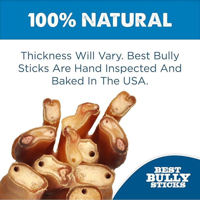 Best Bully Sticks 6 Inch Jumbo Bully Sticks - 25 Count (Pack of 1) - Natural Grass-Fed Beef, Single Ingredient, Grain and Rawhide Free, Ideal for Large Canines