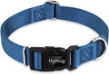 Hyhug Medium Dog Collar, Blue:Heavy-Duty Quick-Release Nylon Buckle, Adjustable & Durable, Cute Dog Collar (Medium, Classic Blue)