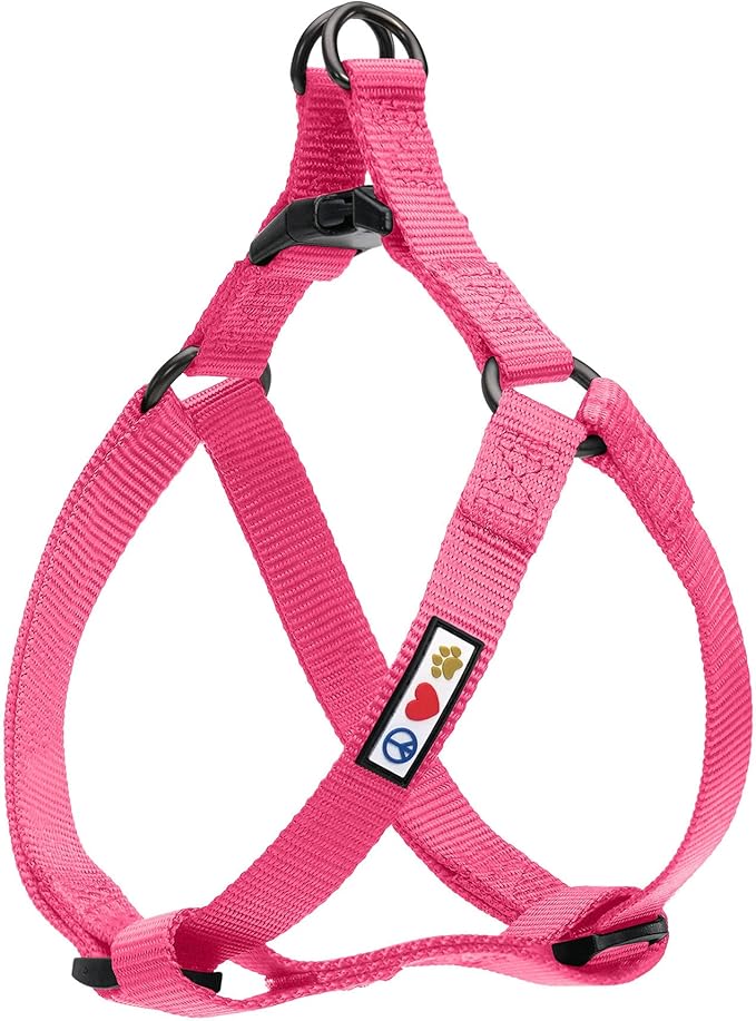 Pawtitas Solid Step-in Dog Harness – Adjustable No-Pull Vest for Puppies to Seniors, Safe & Comfortable S Pink