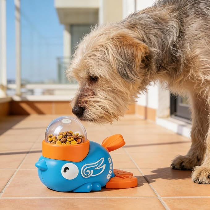 Duck Treat Dispenser for Dogs, Dog Interactive Treat Dispenser Toy, Dog Slow Feeder Puzzle Toy Prevents Bloating, Interactive Treat Dispensing Toys for Small Cats,Dogs (Blue)