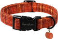 Unique style paws Dog Collar Plastic Buckle with Pendant Colorful Orange Brown Grid Puppy Collars for Small Medium Large Boys Girls Dogs