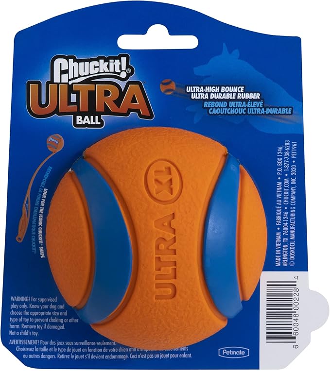Chuckit! Ultra Ball Dog Toy - Size XL - for Dogs 100+ lbs - Made from Durable Rubber - Super Bouncy - Floats in Water - 3.5-inch Diameter - (Pack of 2)