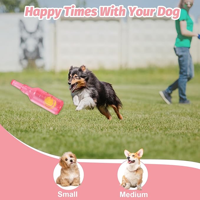 Water Bottle Dog Toy,Crunchnplay Bottle Toy for Dogs,Floating Dog Chew Toys,Squeaky Dog Toys for Aggressive Chewers,Dog Toy Water Bottle Cruncher,Interactive Dog Toys for Small Medium Dogs Boredom