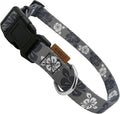 Dog Collar, Cute Floral Pattern, Soft and Adjustable Collar with Quick Release Buckle (L (Neck 16-28", Width 1"), Hawaiian Grey)