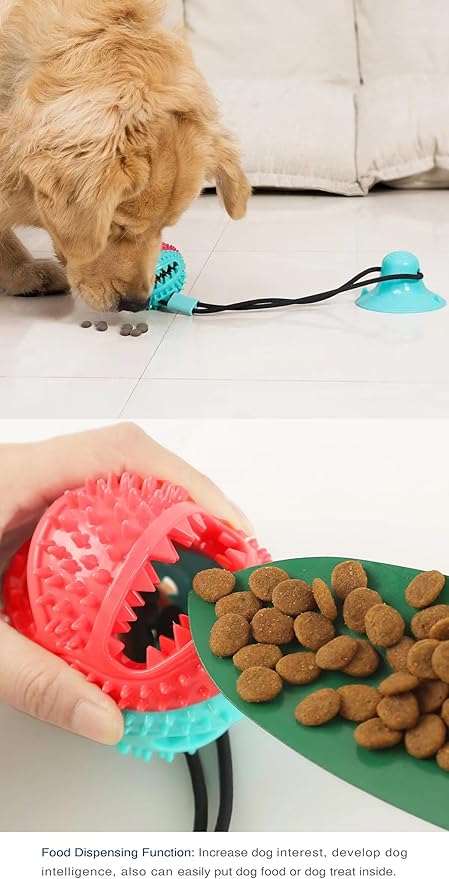 Interactive Dog Toy, A Dog Toy Ball with A Built-in Sound，Dog Puzzle Treat Food Dispensing Ball Suitable for Small, Medium Sized Dog Toys