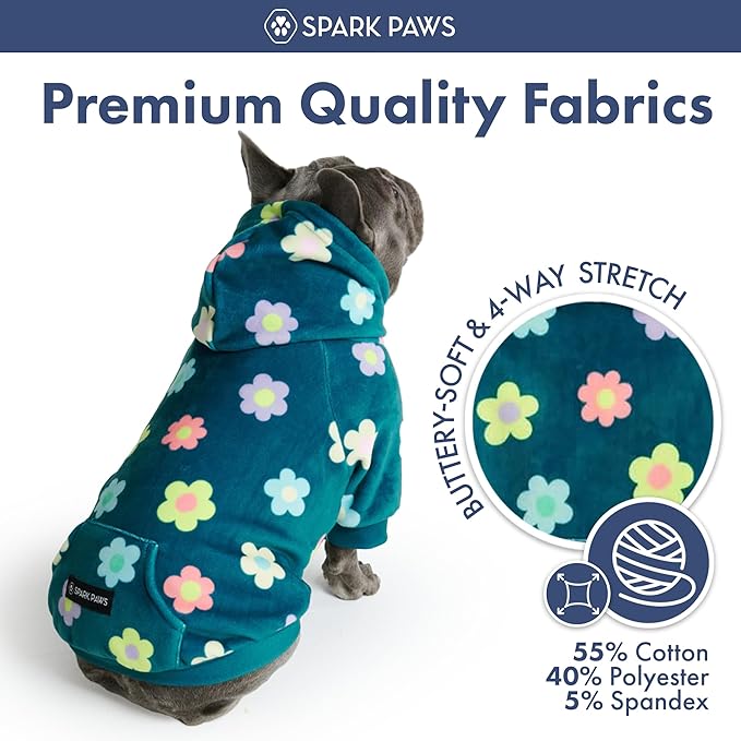 Spark Paws Dog Hoodie – Premium Dog Sweater for Small, Medium, and Large Dogs | Warm Outfits for French Bulldogs, Pitbull, Puppy, Winter Jacket Alternative - Daisy - S