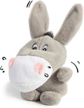 JKW Stuffed Animal Donkey Pet Toys, Plush Squeaky Donkey Puppy Toys, Cute Toys for Small Dogs, Grey, 8 Inch
