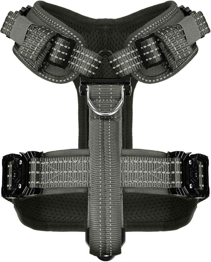 ICEFANG Dog Strap Harness with All-Metal Hardware,for Small Sized Dog,K9 Vest,Y-Shape Soft Padding,Adjustable Pet Harness,No-Pull Front Leash Clip (Small (Pack of 1), Green)
